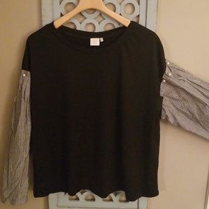 💥SALE💥Black Sweatshirt with Embellished Sleeves